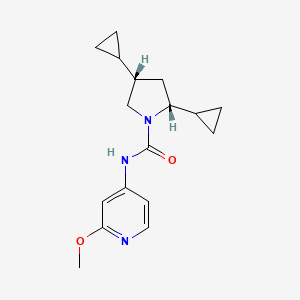 molecular formula C17H23N3O2 B7346126 (2R,4S)-2,4-dicyclopropyl-N-(2-methoxypyridin-4-yl)pyrrolidine-1-carboxamide 