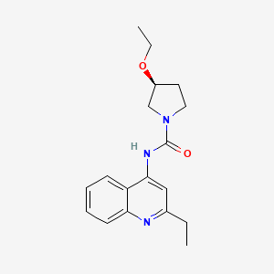 molecular formula C18H23N3O2 B7346136 (3S)-3-ethoxy-N-(2-ethylquinolin-4-yl)pyrrolidine-1-carboxamide 