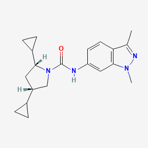 molecular formula C20H26N4O B7346149 (2R,4S)-2,4-dicyclopropyl-N-(1,3-dimethylindazol-6-yl)pyrrolidine-1-carboxamide 