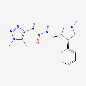 molecular formula C17H24N6O B7346201 1-(1,5-dimethyltriazol-4-yl)-3-[[(3R,4R)-1-methyl-4-phenylpyrrolidin-3-yl]methyl]urea 