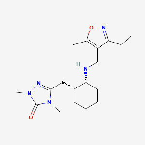 5-[[(1R,2R)-2-[(3-ethyl-5-methyl-1,2-oxazol-4-yl)methylamino]cyclohexyl]methyl]-2,4-dimethyl-1,2,4-triazol-3-one