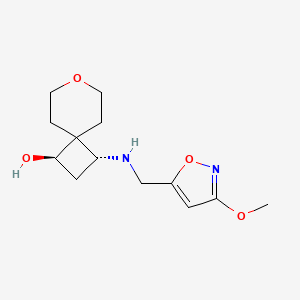 molecular formula C13H20N2O4 B7346245 (1R,3R)-1-[(3-methoxy-1,2-oxazol-5-yl)methylamino]-7-oxaspiro[3.5]nonan-3-ol 