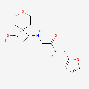 N-(furan-2-ylmethyl)-2-[[(1R,3R)-3-hydroxy-7-oxaspiro[3.5]nonan-1-yl]amino]acetamide