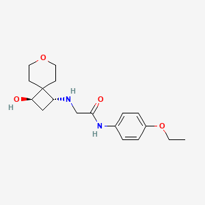 N-(4-ethoxyphenyl)-2-[[(1R,3R)-3-hydroxy-7-oxaspiro[3.5]nonan-1-yl]amino]acetamide