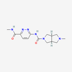 molecular formula C14H20N6O2 B7346283 (3aS,6aR)-2-methyl-N-[6-(methylcarbamoyl)pyridazin-3-yl]-1,3,3a,4,6,6a-hexahydropyrrolo[3,4-c]pyrrole-5-carboxamide 