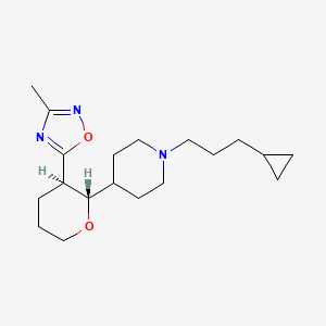 5-[(2S,3R)-2-[1-(3-cyclopropylpropyl)piperidin-4-yl]oxan-3-yl]-3-methyl-1,2,4-oxadiazole