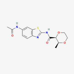 (2S,3S)-N-(6-acetamido-1,3-benzothiazol-2-yl)-3-methyl-1,4-dioxane-2-carboxamide