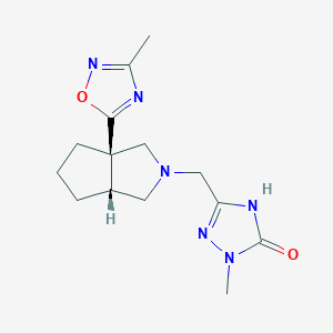 5-[[(3aR,6aR)-3a-(3-methyl-1,2,4-oxadiazol-5-yl)-1,3,4,5,6,6a-hexahydrocyclopenta[c]pyrrol-2-yl]methyl]-2-methyl-4H-1,2,4-triazol-3-one