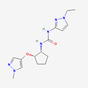 1-(1-ethylpyrazol-3-yl)-3-[(1R,2S)-2-(1-methylpyrazol-4-yl)oxycyclopentyl]urea