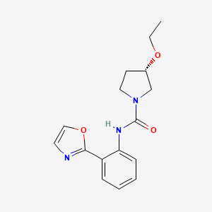 molecular formula C16H19N3O3 B7346338 (3S)-3-ethoxy-N-[2-(1,3-oxazol-2-yl)phenyl]pyrrolidine-1-carboxamide 