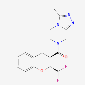 molecular formula C17H18F2N4O2 B7346355 [(2R,3R)-2-(difluoromethyl)-3,4-dihydro-2H-chromen-3-yl]-(3-methyl-6,8-dihydro-5H-[1,2,4]triazolo[4,3-a]pyrazin-7-yl)methanone 