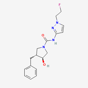 molecular formula C17H21FN4O2 B7346394 (3R,4S)-3-benzyl-N-[1-(2-fluoroethyl)pyrazol-3-yl]-4-hydroxypyrrolidine-1-carboxamide 