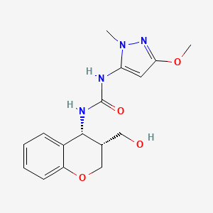 1-[(3R,4R)-3-(hydroxymethyl)-3,4-dihydro-2H-chromen-4-yl]-3-(5-methoxy-2-methylpyrazol-3-yl)urea