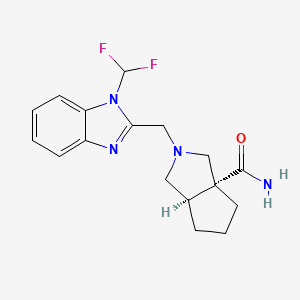 (3aR,6aR)-2-[[1-(difluoromethyl)benzimidazol-2-yl]methyl]-1,3,4,5,6,6a-hexahydrocyclopenta[c]pyrrole-3a-carboxamide