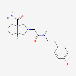 (3aR,6aR)-2-[2-[2-(4-fluorophenyl)ethylamino]-2-oxoethyl]-1,3,4,5,6,6a-hexahydrocyclopenta[c]pyrrole-3a-carboxamide