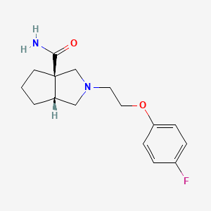 (3aR,6aR)-2-[2-(4-fluorophenoxy)ethyl]-1,3,4,5,6,6a-hexahydrocyclopenta[c]pyrrole-3a-carboxamide