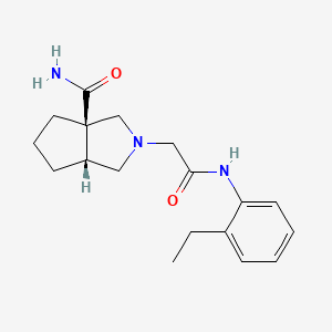 (3aR,6aR)-2-[2-(2-ethylanilino)-2-oxoethyl]-1,3,4,5,6,6a-hexahydrocyclopenta[c]pyrrole-3a-carboxamide