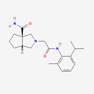 (3aR,6aR)-2-[2-(2-methyl-6-propan-2-ylanilino)-2-oxoethyl]-1,3,4,5,6,6a-hexahydrocyclopenta[c]pyrrole-3a-carboxamide