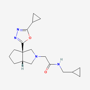 2-[(3aR,6aR)-3a-(5-cyclopropyl-1,3,4-oxadiazol-2-yl)-1,3,4,5,6,6a-hexahydrocyclopenta[c]pyrrol-2-yl]-N-(cyclopropylmethyl)acetamide