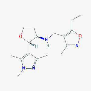 (2S,3R)-N-[(5-ethyl-3-methyl-1,2-oxazol-4-yl)methyl]-2-(1,3,5-trimethylpyrazol-4-yl)oxolan-3-amine