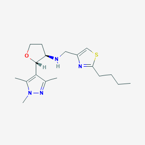 (2S,3R)-N-[(2-butyl-1,3-thiazol-4-yl)methyl]-2-(1,3,5-trimethylpyrazol-4-yl)oxolan-3-amine