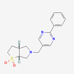 (3aR,6aR)-5-[(2-phenylpyrimidin-5-yl)methyl]-2,3,3a,4,6,6a-hexahydrothieno[2,3-c]pyrrole 1,1-dioxide