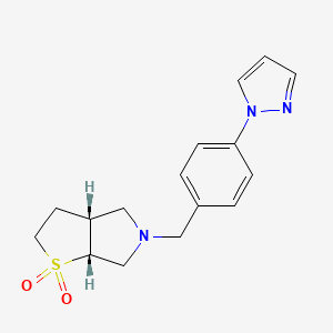 (3aR,6aR)-5-[(4-pyrazol-1-ylphenyl)methyl]-2,3,3a,4,6,6a-hexahydrothieno[2,3-c]pyrrole 1,1-dioxide