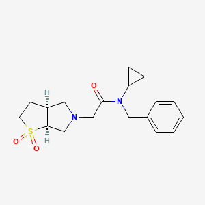 2-[(3aS,6aS)-1,1-dioxo-2,3,3a,4,6,6a-hexahydrothieno[2,3-c]pyrrol-5-yl]-N-benzyl-N-cyclopropylacetamide