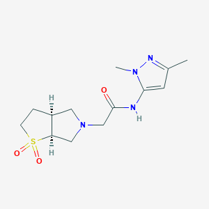 2-[(3aS,6aS)-1,1-dioxo-2,3,3a,4,6,6a-hexahydrothieno[2,3-c]pyrrol-5-yl]-N-(2,5-dimethylpyrazol-3-yl)acetamide