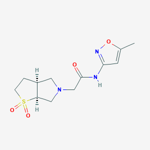 2-[(3aS,6aS)-1,1-dioxo-2,3,3a,4,6,6a-hexahydrothieno[2,3-c]pyrrol-5-yl]-N-(5-methyl-1,2-oxazol-3-yl)acetamide