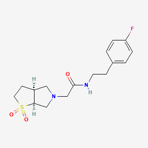 2-[(3aS,6aS)-1,1-dioxo-2,3,3a,4,6,6a-hexahydrothieno[2,3-c]pyrrol-5-yl]-N-[2-(4-fluorophenyl)ethyl]acetamide