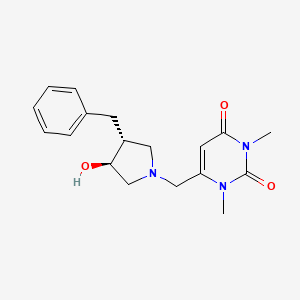 6-[[(3R,4S)-3-benzyl-4-hydroxypyrrolidin-1-yl]methyl]-1,3-dimethylpyrimidine-2,4-dione