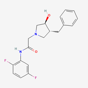 2-[(3R,4S)-3-benzyl-4-hydroxypyrrolidin-1-yl]-N-(2,5-difluorophenyl)acetamide