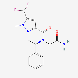 N-(2-amino-2-oxoethyl)-5-(difluoromethyl)-1-methyl-N-[(1R)-1-phenylethyl]pyrazole-3-carboxamide