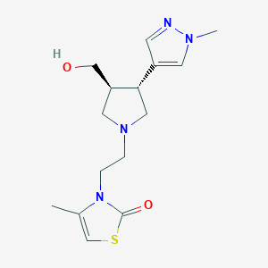 3-[2-[(3S,4R)-3-(hydroxymethyl)-4-(1-methylpyrazol-4-yl)pyrrolidin-1-yl]ethyl]-4-methyl-1,3-thiazol-2-one