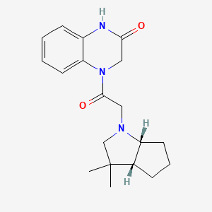 4-[2-[(3aR,6aR)-3,3-dimethyl-2,3a,4,5,6,6a-hexahydrocyclopenta[b]pyrrol-1-yl]acetyl]-1,3-dihydroquinoxalin-2-one