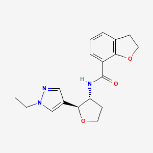 N-[(2S,3R)-2-(1-ethylpyrazol-4-yl)oxolan-3-yl]-2,3-dihydro-1-benzofuran-7-carboxamide