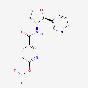 6-(difluoromethoxy)-N-[(2S,3R)-2-pyridin-3-yloxolan-3-yl]pyridine-3-carboxamide