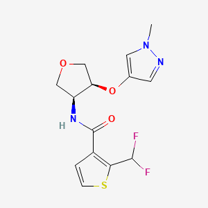 2-(difluoromethyl)-N-[(3S,4S)-4-(1-methylpyrazol-4-yl)oxyoxolan-3-yl]thiophene-3-carboxamide