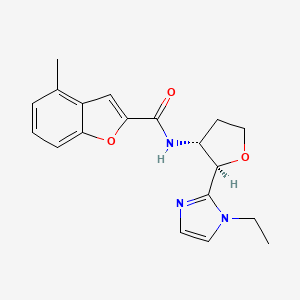 N-[(2R,3R)-2-(1-ethylimidazol-2-yl)oxolan-3-yl]-4-methyl-1-benzofuran-2-carboxamide