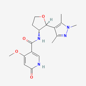 4-methoxy-6-oxo-N-[(2S,3R)-2-(1,3,5-trimethylpyrazol-4-yl)oxolan-3-yl]-1H-pyridine-3-carboxamide