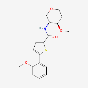 N-[(3R,4R)-4-methoxyoxan-3-yl]-5-(2-methoxyphenyl)thiophene-2-carboxamide