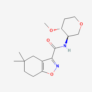 N-[(3R,4R)-4-methoxyoxan-3-yl]-5,5-dimethyl-6,7-dihydro-4H-1,2-benzoxazole-3-carboxamide