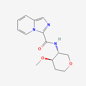 N-[(3R,4R)-4-methoxyoxan-3-yl]imidazo[1,5-a]pyridine-3-carboxamide