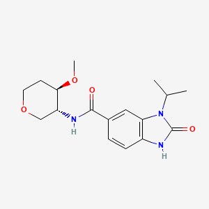 N-[(3R,4R)-4-methoxyoxan-3-yl]-2-oxo-3-propan-2-yl-1H-benzimidazole-5-carboxamide