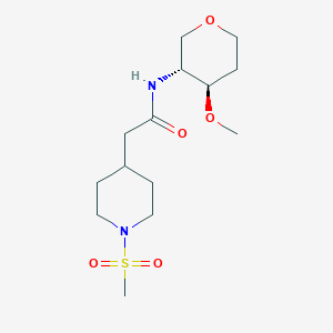 N-[(3R,4R)-4-methoxyoxan-3-yl]-2-(1-methylsulfonylpiperidin-4-yl)acetamide