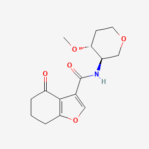 N-[(3R,4R)-4-methoxyoxan-3-yl]-4-oxo-6,7-dihydro-5H-1-benzofuran-3-carboxamide