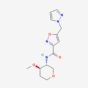 N-[(3R,4R)-4-methoxyoxan-3-yl]-5-(pyrazol-1-ylmethyl)-1,2-oxazole-3-carboxamide