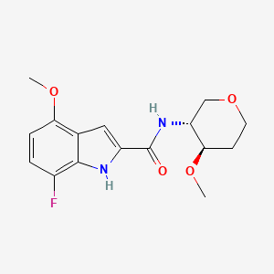 7-fluoro-4-methoxy-N-[(3R,4R)-4-methoxyoxan-3-yl]-1H-indole-2-carboxamide