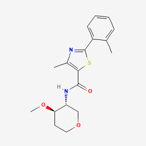 N-[(3R,4R)-4-methoxyoxan-3-yl]-4-methyl-2-(2-methylphenyl)-1,3-thiazole-5-carboxamide